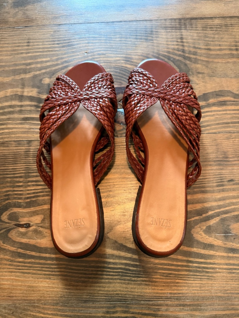 Sezane Low Paola Mules Mahogany Smooth Braided - Size US 8 - Picture 5 of 7